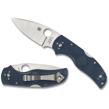 Spyderco 2024 Spyderco, Reveal V5, Native 5, Plain Edge, Blue Frn Handles SPY-C41PCBL5